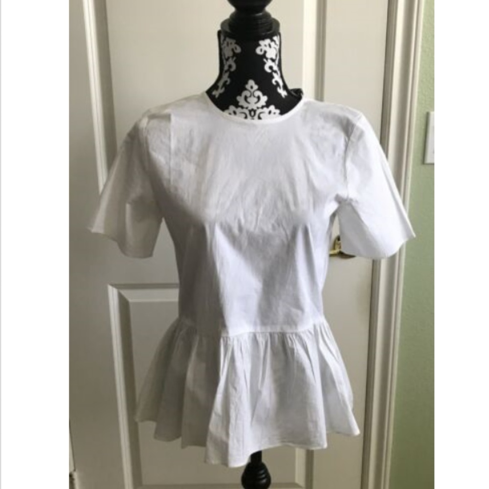 Lord a& Taylor Walter Baker white Bow Peplum Top NWT
